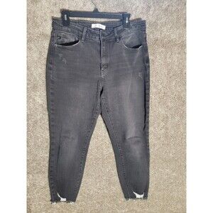 KanCan Womens Mid Cropped Estilo Black Jeans Size 15/31